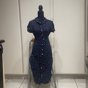 Spring midi dress. I suggest altering the bottom if you want a mini dress